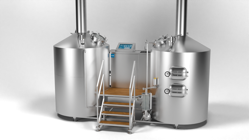 Craft Compact Brewing System made of stainless steel with conical dome