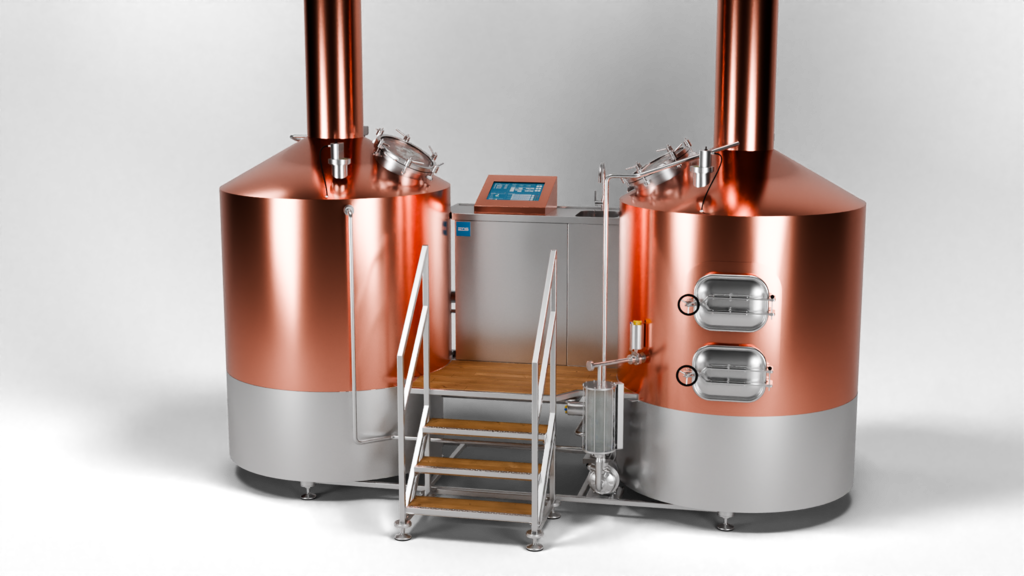 Craft Compact Brewing System with Copper Finish and Conical Dome