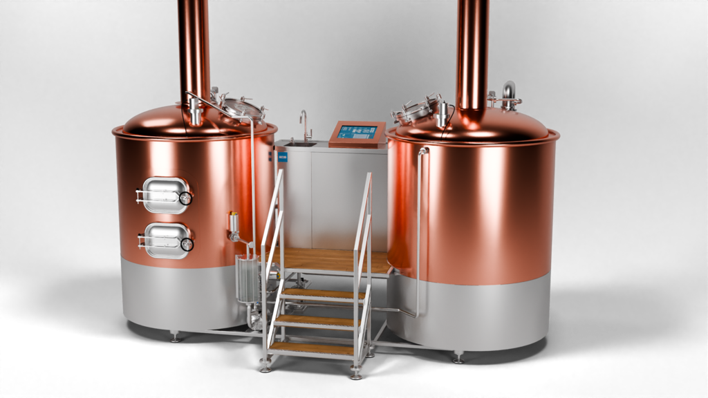 Craft Compact Brewing System made of copper with round dome